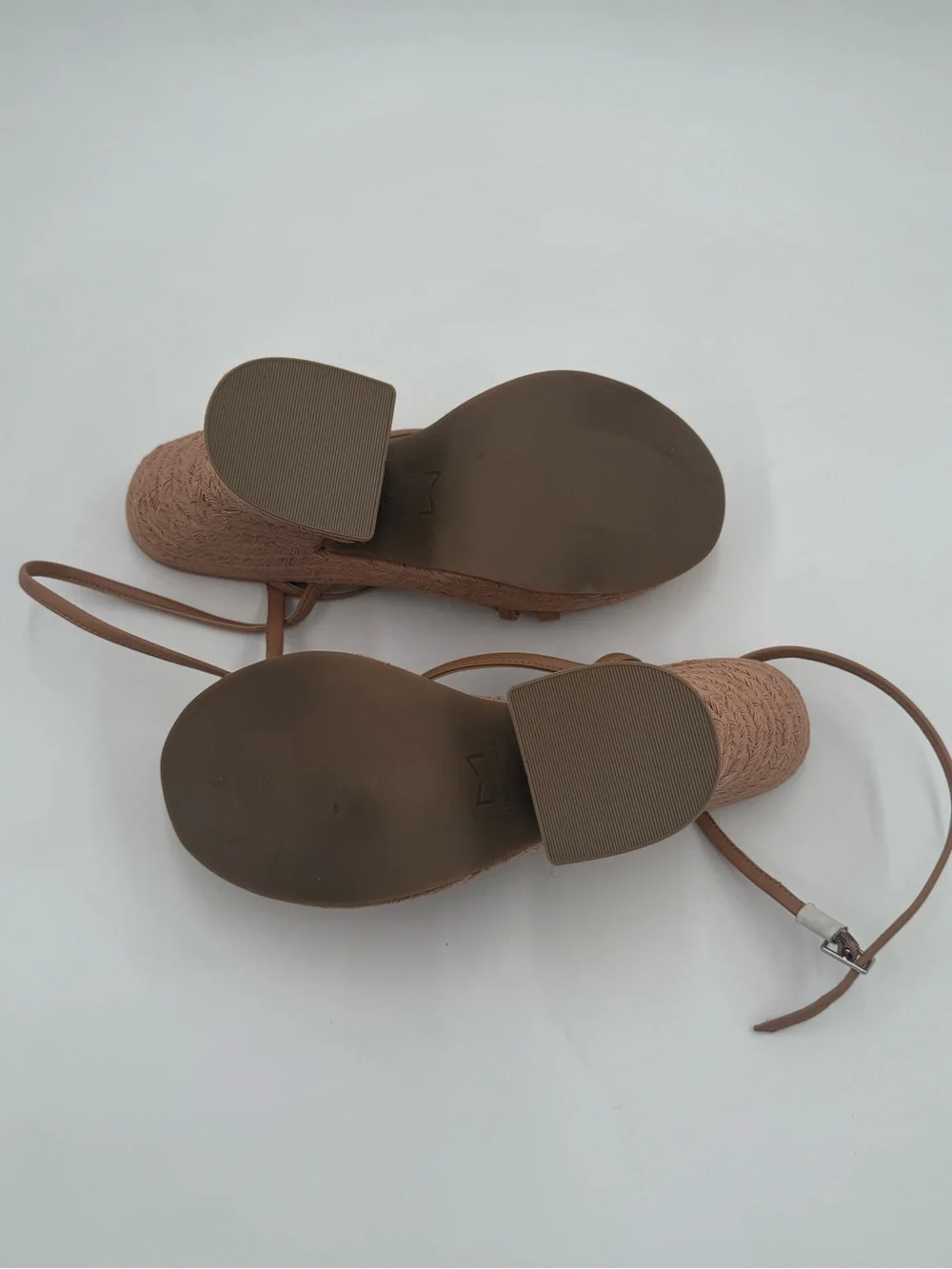 NWOT Marc Fisher Tan Braided Platform Wedge Sandals with Ankle Strap